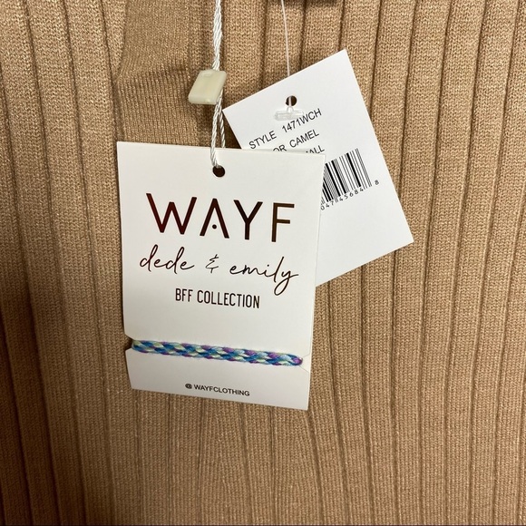 Wayf Dede and Emily Camel Bff Sweater Casual Midi Dress Size S MSRP $370 - Picture 6 of 9